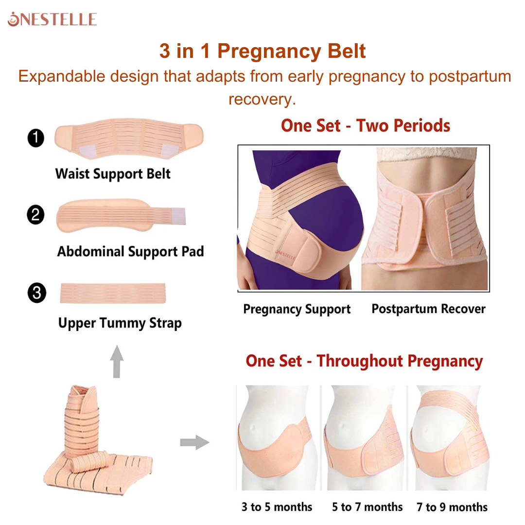 Nestelle - 3 in 1 Belly Support Band (Pregnancy + Postpartum + C-section)
