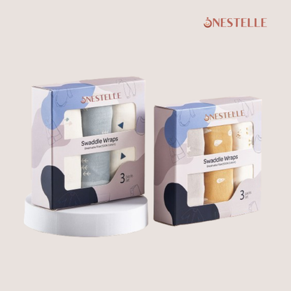 Nestelle Organic Muslin Swaddle Wrap (Set of 3)